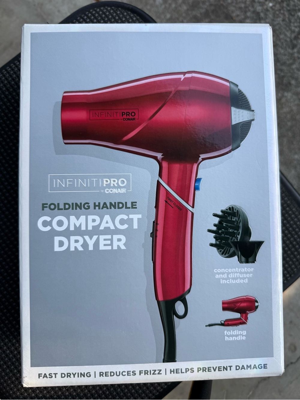 Compact Folding Hair Dryer - Red